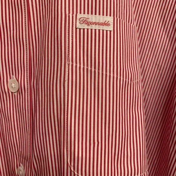 Faconnable XL Striped Button Up Long Sleeve Shirt - Picture 3 of 6